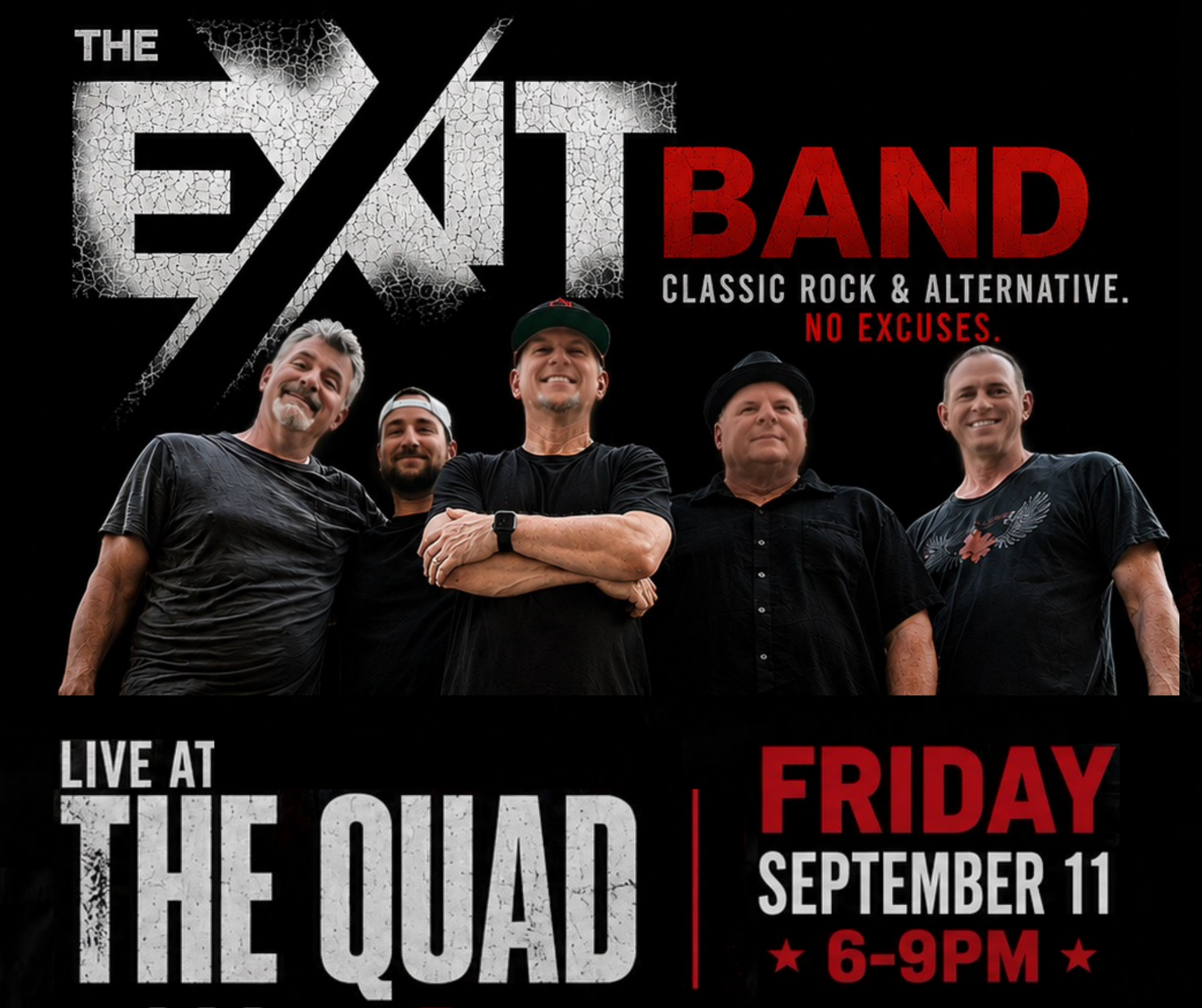 The Exit Band live at The Quad, Friday September 11, 6-9 pm
